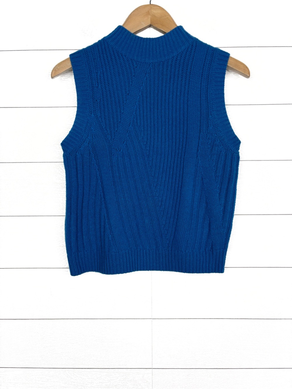 Diane Von Furstenberg Blue Ediva Sweater Sleeveless Vest Small Wool Cashmere